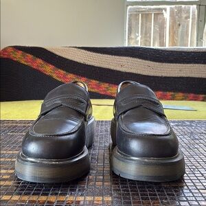 Dr. Martens Black Leather Chunky Flats